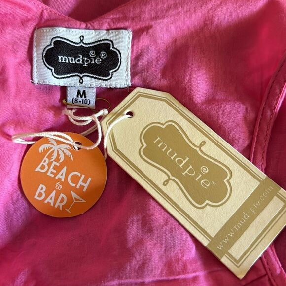 Mudpie Sadia embroidered beach boho style racerback cotton midi dress. NWT. Med - Picture 7 of 7